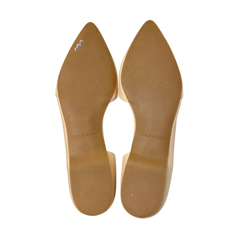 Cole Haan Bambra Skimmer II Nude Leather Pointed Toe Flats‎ Size 8.5